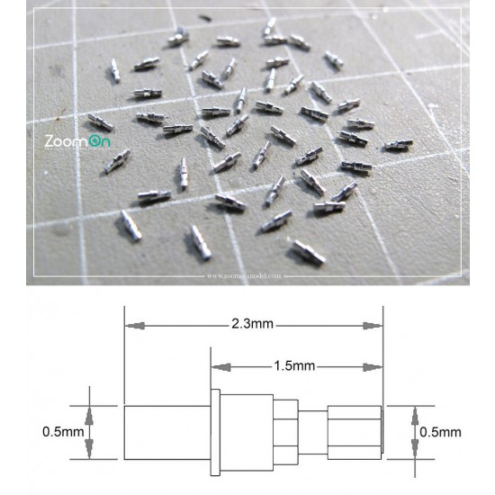 1/24 Wheel Air Valves A (5pcs, each dia 0.5mm)