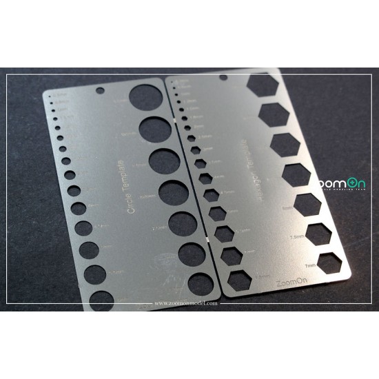 Circle and Hexagon Template (Size 0.5mm-10mm)