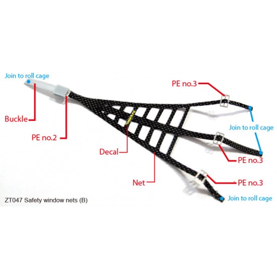 Racing Window Net Testing 1/24 Safety Window Nets (B) for 1 Racing Car ZoomOn ZT047