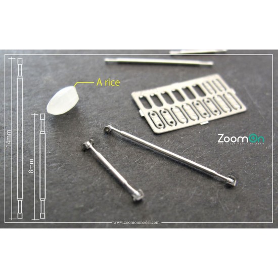 1/24 Bumper Strut Bar 2pcs (14mm) and 2pcs (8mm)