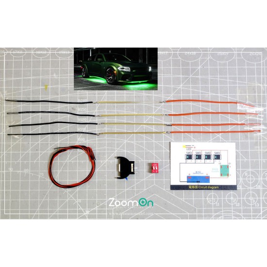 LED Underglow Strip Light #Green for 1 Car