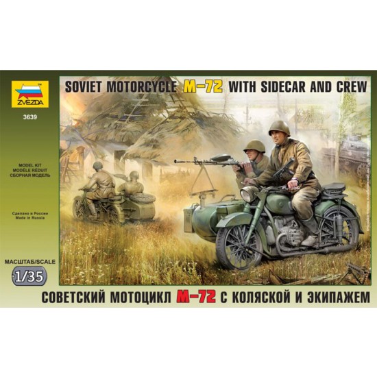 1/35 Soviet Motorcycle M72 with Sidecar and Crew