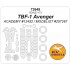 1/72 TBF-1 AVENGER Masking for Academy #12452/Modelist #207267 1/72 TBF-1 AVENGER Masking for Academy #12452/Modelist #207267