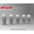 1/35 Bare Head Set with 5 Different Emotions (5pcs, resin) 1/35 Bare Head Set with 5 Different Emotions (5pcs, resin)