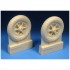 1/24 Bf 109E/F Mainwheels with Ribbed Tyres for Airfix/Trumpeter Me 109E kits