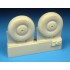 1/72 Bristol Beaufighter Late Wheels Set - Treaded Tyres (2 Resin Wheels)