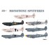 Decals for 1/72 Monotone Supermarine Spitfires Pr.Mk.IV, Pr Mk.IX, PR Mk.IG, Mk.Vc, Mk.Vb