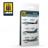 Acrylic Paint Set - USAF Aggressors Blue Colours (6x 17ml)
