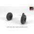 1/32 AH-64 Apache Wheels w/Weighted Tyres, Spoked Hubs