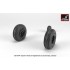 1/35 AH-64 Apache Wheels w/Weighted Tyres, Smooth Hubs