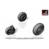 1/48 Sukhoj Su-27/35 Wheels w/Early Type Hubs, Weighted Tyres & Late Type Front Mudguard
