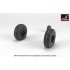 1/48 AH-64 Apache Wheels w/Weighted Tyres, Smooth Hubs