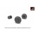1/48 Fairey "Gannet" Early Type Wheels w/Weighted Straight Pattern Tyres
