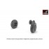 1/48 Fairey "Gannet" Early Type Wheels w/Weighted Straight Pattern Tyres