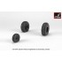 1/72 AH-64 Apache Wheels w/Weighted Tyres, Smooth Hubs