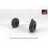 1/72 AH-64 Apache Wheels w/Weighted Tyres, Smooth Hubs