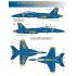 Decals for 1/72 US Navy Blue Angels Super Hornet F/A-18E/F 2021 Season