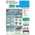 1/24 Hyundai Santafe MX5 Window Mask/Logo Metal Sticker Set for Academy Kit