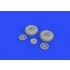 1/48 North American P-51D Mustang Wheels Oval Tread Set for Eduard kits