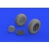 1/48 North American P-51D Mustang Wheels Pointed Cross Tread Set for Eduard kits