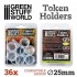 Token Holders (each up to 3mm thick and 25mm in diameter, 36pcs)