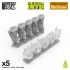 1/48-1/35 Resin Wall Torches for 3mm LEDs for Dioramas (5pcs, 3D Printed)