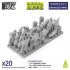 1/48 - 1/35 Modern / Sci-fi - Damaged Pipes for Miniatures and Wargames (20pcs)