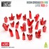 Red Resin Crystals - Large for Dioramas and Scenery (20pcs)