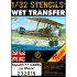 1/32 Sopwith F.1 Camel Le Rhone Stencils for Wingnut Wings kits (water-slide decals)