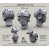 1/35 Ops Core Fast Helmet Set with Headsets Rail Adaptor without Head (6 sets)