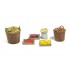1/35 Fruit & Vegetables in Containers (1 bag, 2 baskets & 3 wooden crates)