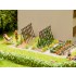 HO Scale Bean Supports (4 wooden frames w/leaf foliage)