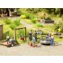 HO Scale Play Equipment: Roundabout, Seesaw, Swing