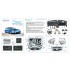1/24 Toyota Supra A80 Export-Spec Interior 3D Decal for Tamiya w/Metal Sticker
