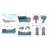 1/72 MiG-21R 3D Interior Decals for Eduard Kit (Green Panels, Resin Parts)