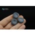 1/43 UAZ-469 Off-Road Tyre Set for Zvezda Kit