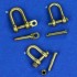Brass Shackles (4pcs, Type:M, H:15.0mm, D:11.0mm, R:2.3mm) for military vehicles