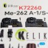 1/72 Me 262A-1/S-92 Interior 3D Decal Set for Arma Hobby Kit
