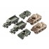 1/144 WWII US Army Vehicles - M4 Sherman (x2), M8 Greyhound (x2) & CCKW 353 (x2)