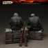 1/35 WWII Red Army Artillerymen at Rest 1941-1945 (2 figures & 5x 120mm mortar ammo boxes)