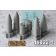 1/48 BETAB-500 Shp 500kg Concrete Piercing Bomb Late (2pcs) w/Simplified Tail Fin Stabilizers