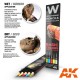 Weathering Semi Grease Water Pencils Set - Basics (5pcs)