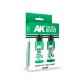 Acrylic Paint Set - Dual Exo #Alien Green & Viridian Green (2x 60ml) for Gunpla/Sci-Fi