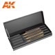 Premium Siberian Kolinsky Brushes Deluxe Case (brushes sizes: 00-0-1-2)