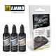 AMMO Shaders Acrylic Paints set - Panzer Grey (3 colours in 10mL jars)