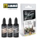 AMMO Shaders Acrylic Paints set - Industrial Aged (3 colours in 10mL jars)