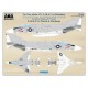1/72 Phantom Airframe Data (Depot Stencil Type) Decal -F-4B/J Panels and Markings for Fine Molds