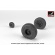 1/35 AH-64 Apache Wheels w/Weighted Tyres, Smooth Hubs