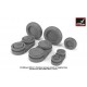 1/48 Mikoyan MiG-21bis/SMT/"21-93" Fishbed Wheels w/Weighted Tyres (Late)