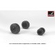 1/72 F-4J/K/M/S Phantom-II/FG.Mk 1/FGR.Mk 2 Wheels w/Weighted Tyres (late)